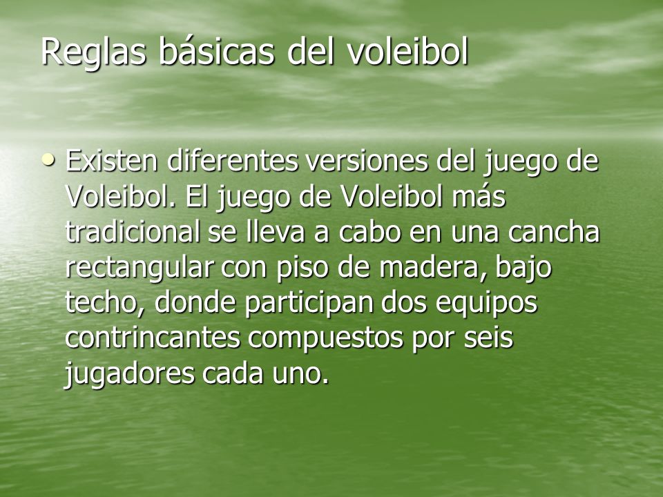 Cuales son las reglas principales de voley